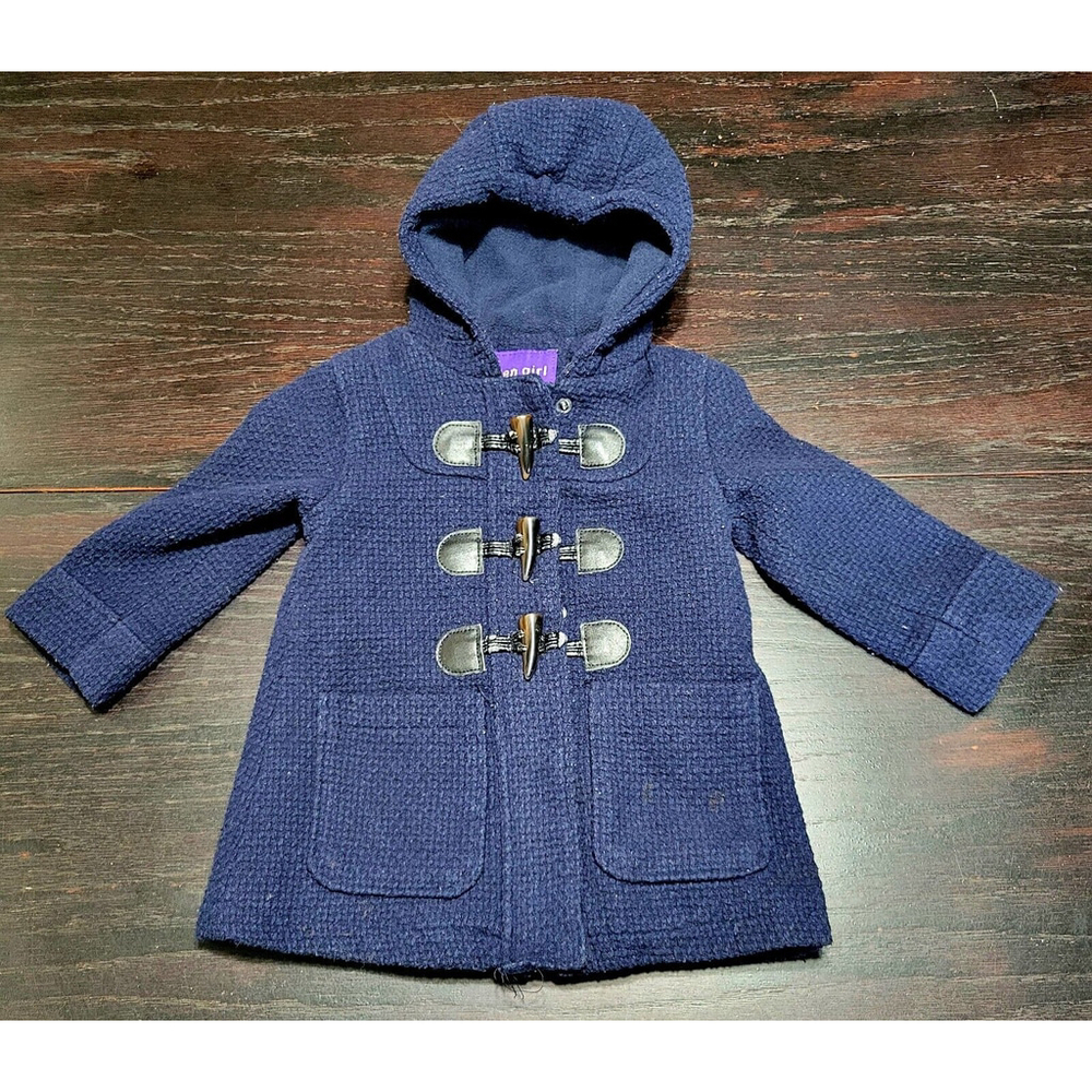 Steve Madden Madden Girl Size 18 Months Hooded Coat Navy Blue